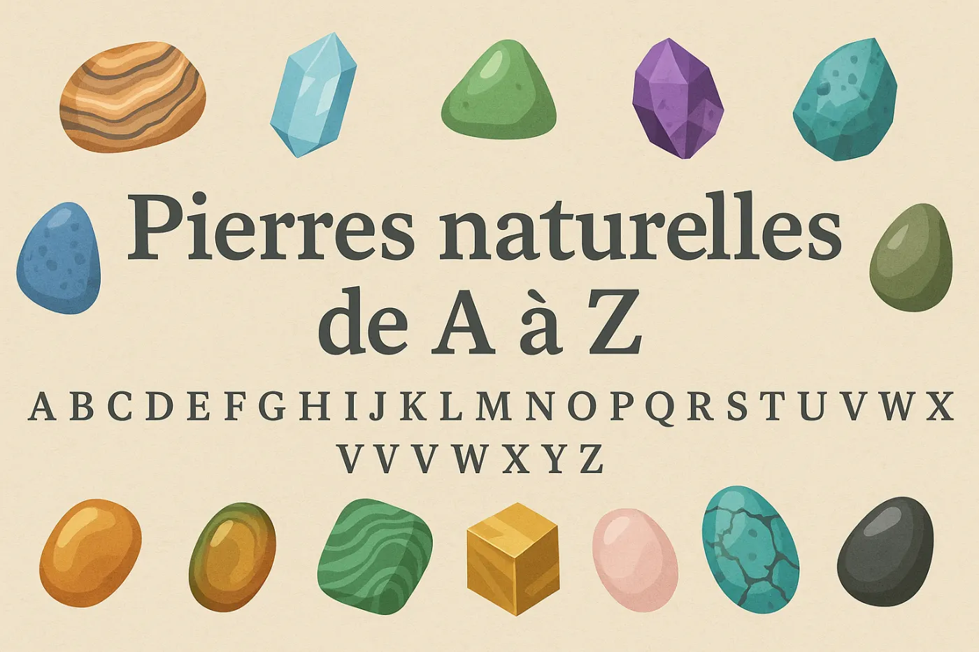 Pierres naturelles A–Z : le guide complet en lithothérapie